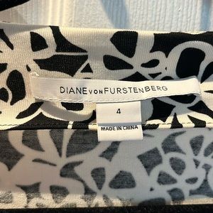 Diane Von Furstenberg white & black wrap dress